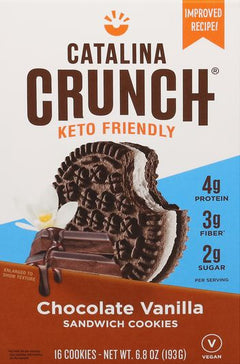 Keto-Friendly Chocolate Vanilla Sandwich Cookies (16CT)