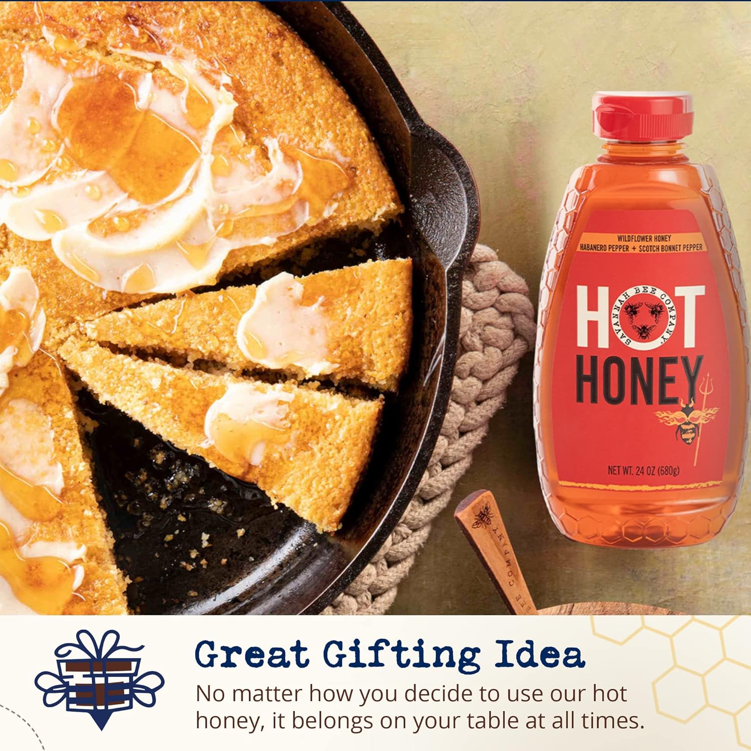 Savannah Bee Company Hot Honey Squeeze Bottle 24 oz – Martie
