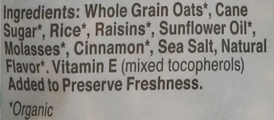 Organic Cinnamon Raisin Granola
