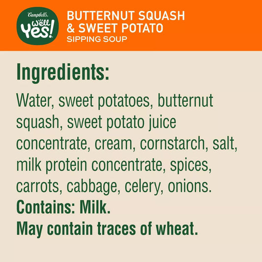 Butternut Squash & Sweet Potato Microwavable Sipping Soup