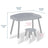 Modern Study Desk And Stool Set - Grey/White