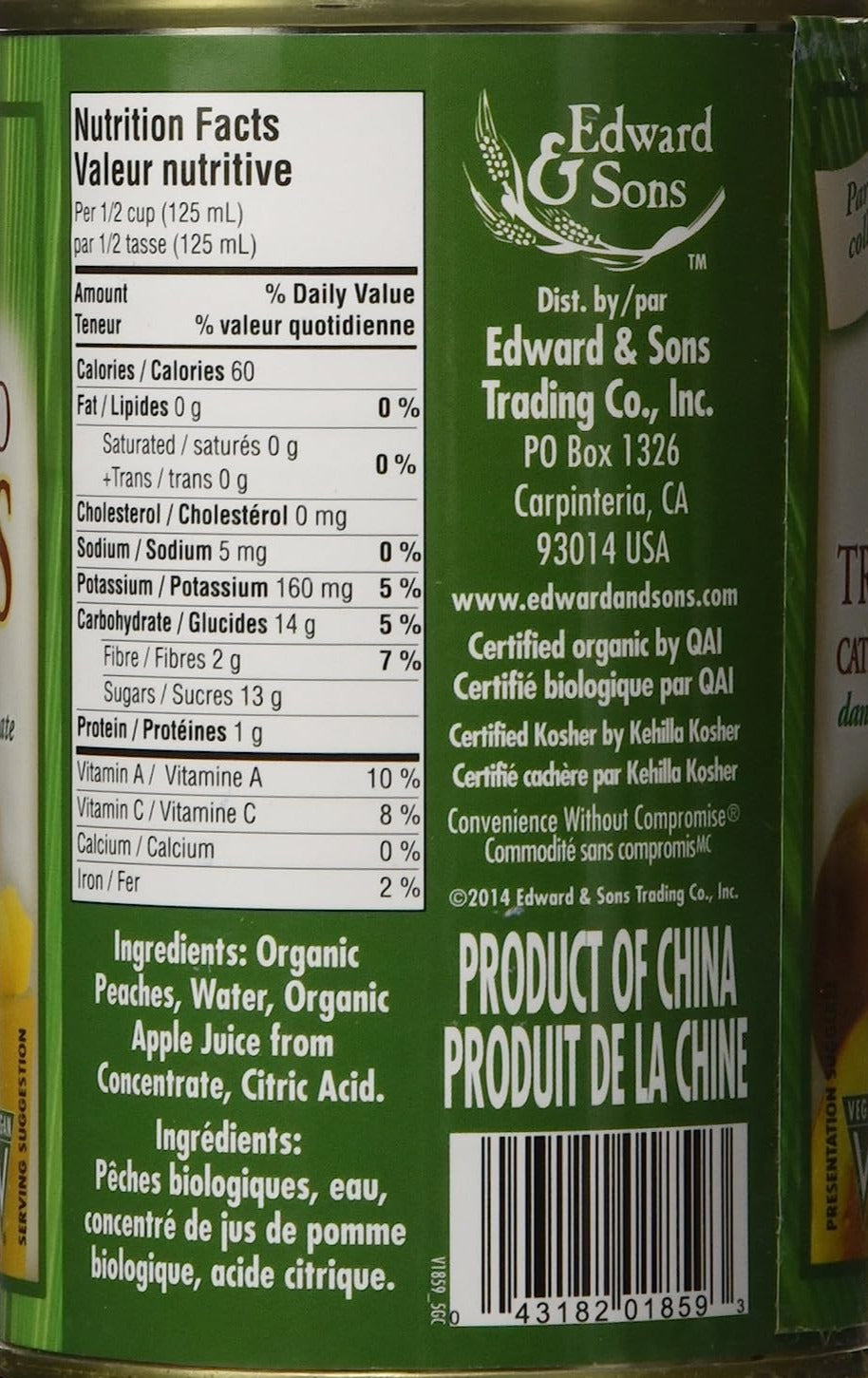 Organic Peach Slices