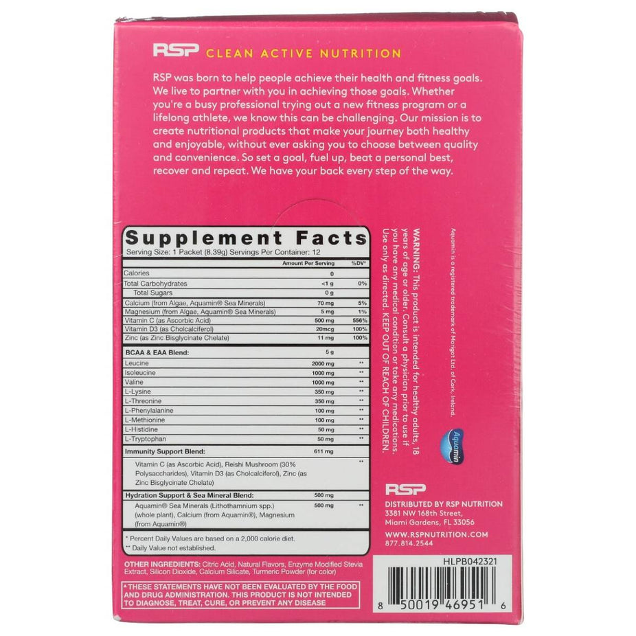 Amino Lean Hibiscus Lemonade Hydrating Electrolytes (12 Packets)