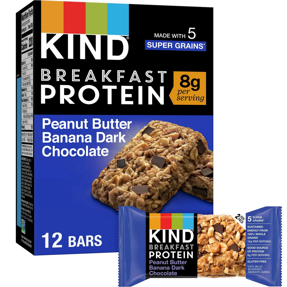 Peanut Butter Banana Dark Chocolate Protein Bars (12 CT)