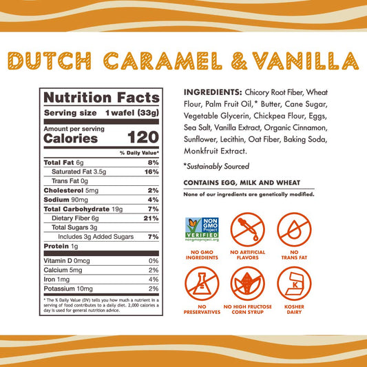 Dutch Caramel & Vanilla Wafels (12 Pack)