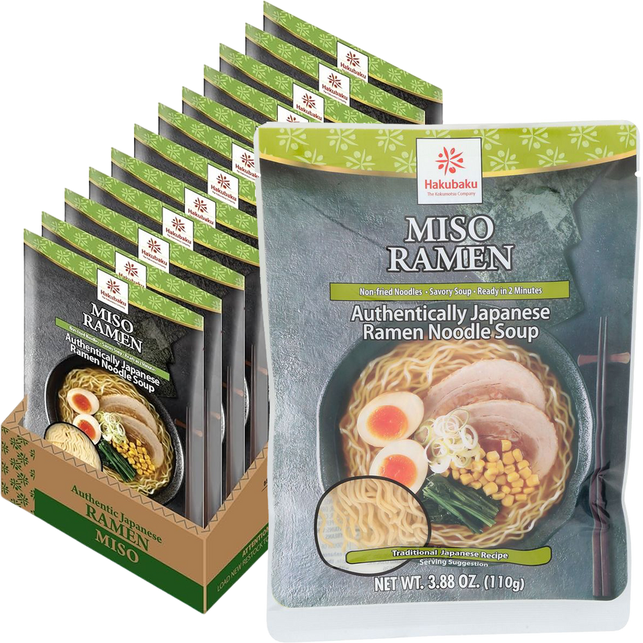 Authentic Japanese Miso Ramen Noodle Soup (12 Pack)