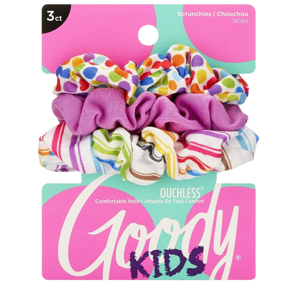 Kids Scrunchies Purple Rainbow (3 CT)