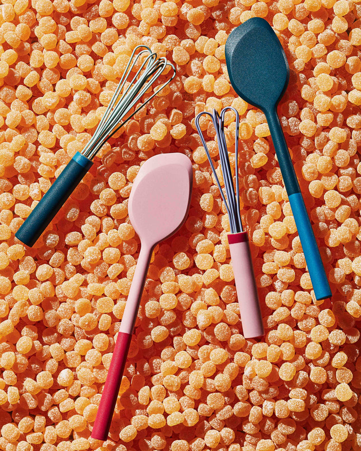 Kids Set - Green Whisk, Pink Spatula