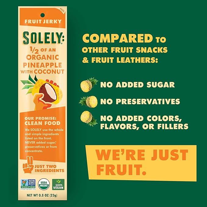 Organic Pineapple with Coconut Fruit Jerky (12 Pack)