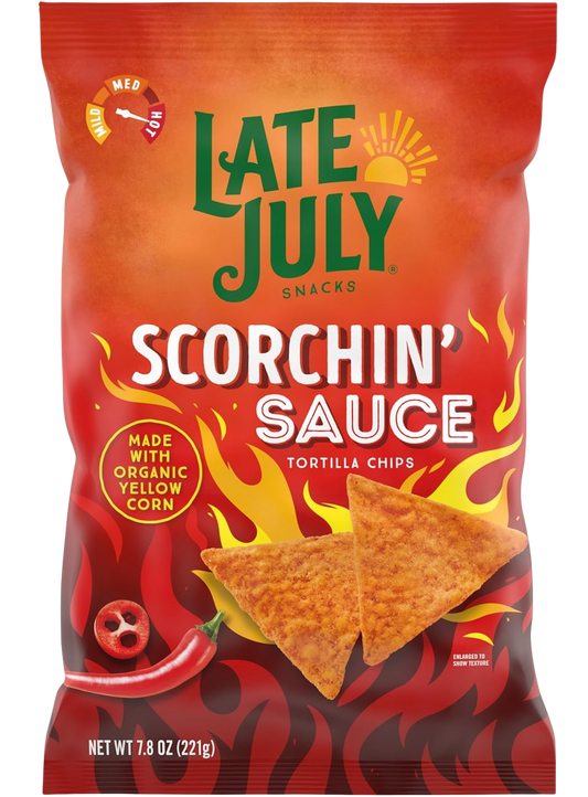 Tortilla Chips Made With Organic Yellow Corn Scorchin Sauce