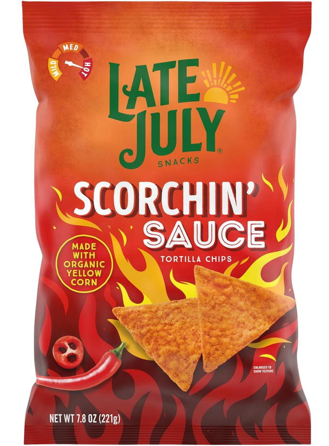 Tortilla Chips Made With Organic Yellow Corn Scorchin Sauce