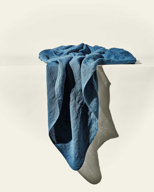 Linen Table Cloth - Blue Grey