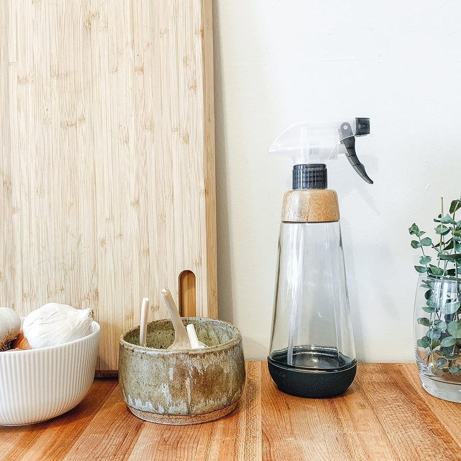 Glass Spray Bottle - Gray 16 oz