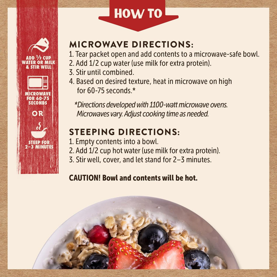 Berries & Cream Oatmeal Packets (4 CT)