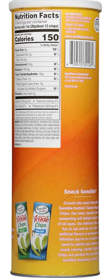 Cheddar Cheese Veggie Chips - Canister