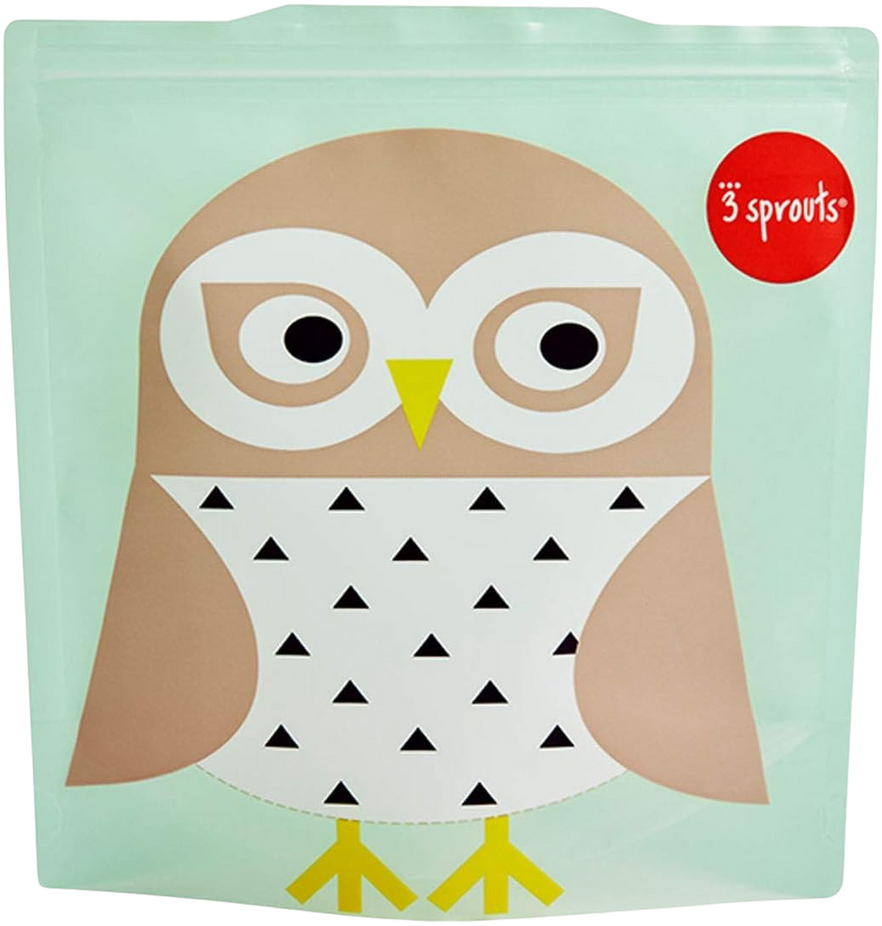 Owl Reusable Sandwich Bag - Mint (Set of 2)