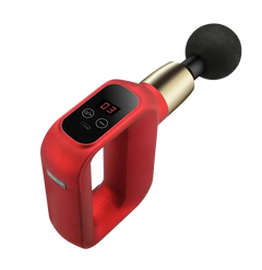 Gentle Massage Gun w/ 4 Interchangable Heads-Red