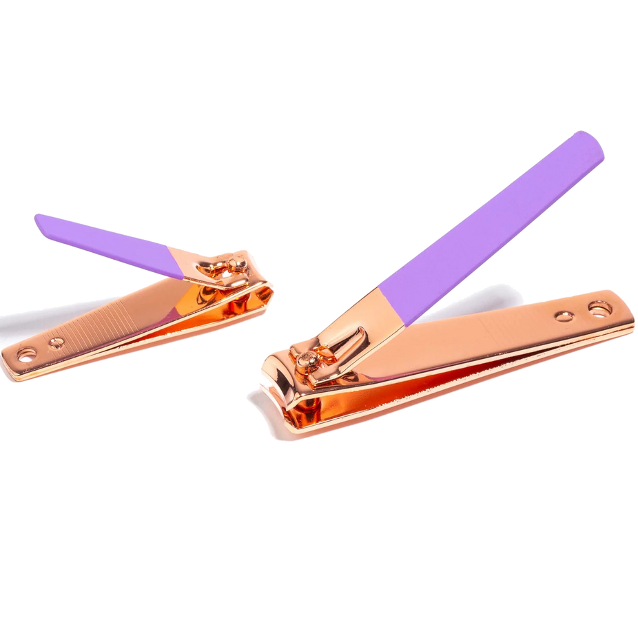 Rose Gold 2-Piece Nail Clipper Set - Purple