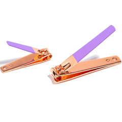 Rose Gold 2-Piece Nail Clipper Set - Purple