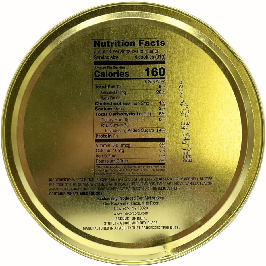 Danish Style Butter Cookies In Metal Tin