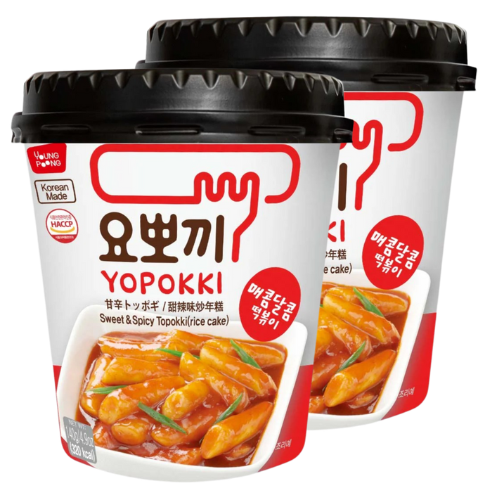 Instant Tteokbokki Rice Cake Cup - Original Sweet & Spicy (2 Pack)