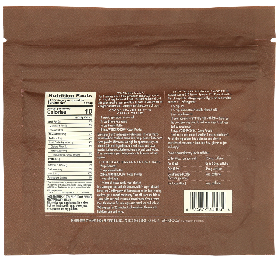 Gluten Free Non-GMO Cocoa Powder for Baking & Drinking
