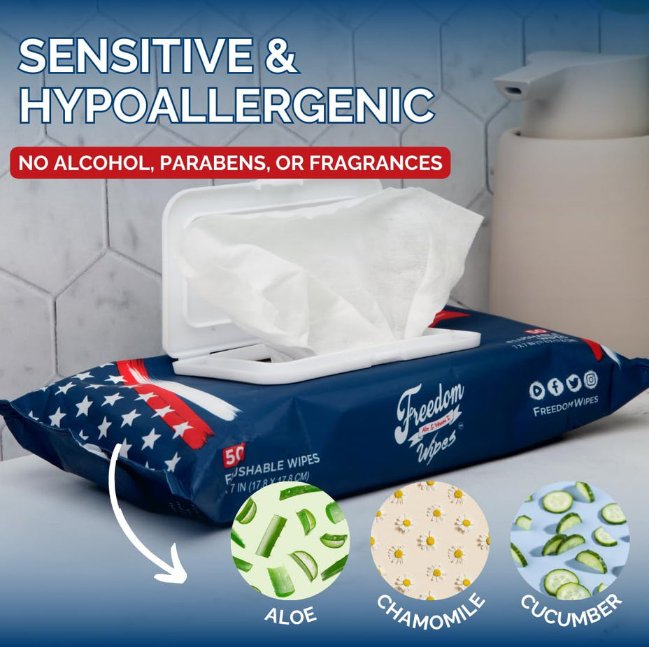 Flushable Wipes - Biodegradable - 50ct (4 packs)