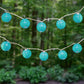 Electric String Lights with 10 Nylon Lanterns - Blue