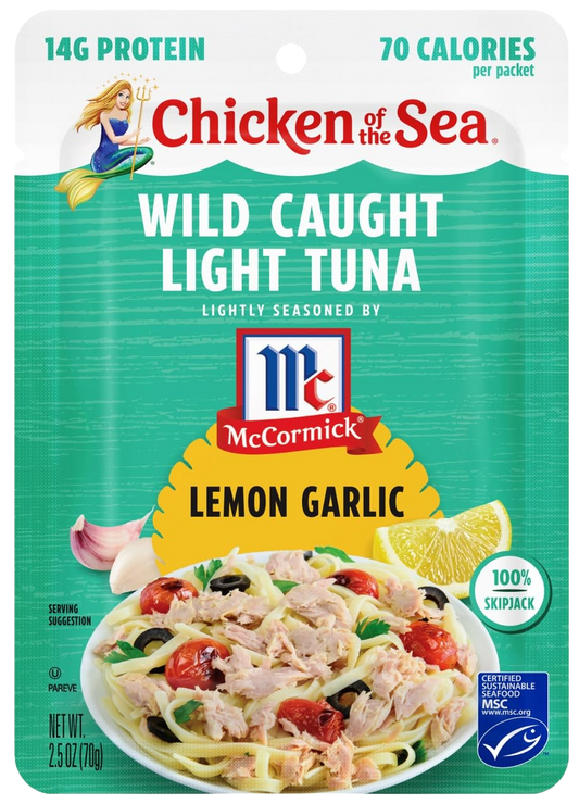 Wild Caught Light Tuna Lemon Garlic (12 Pack)