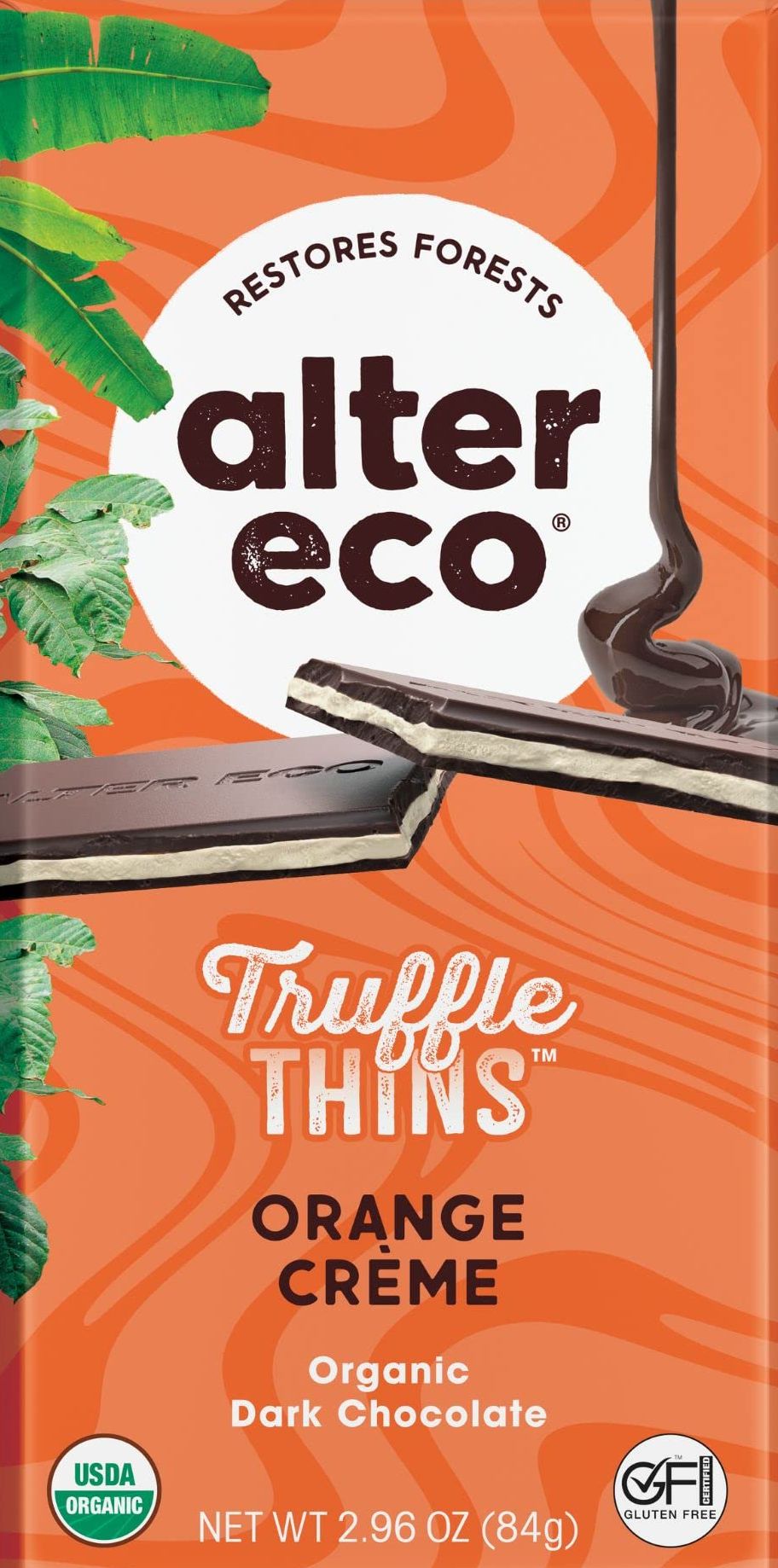 Organic Orange Creme Truffle Thins Chocolate Bar