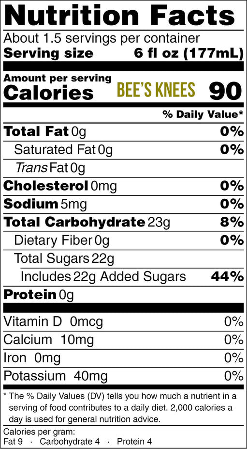 NA Bee's Knees Mocktail Slim Can (4 Pack)