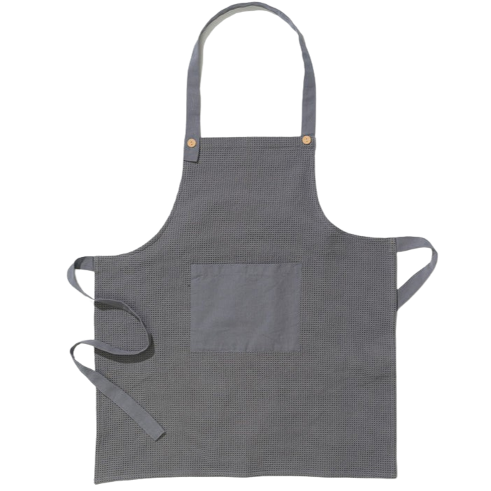 Organic Cotton Waffle Weave Apron - Grey