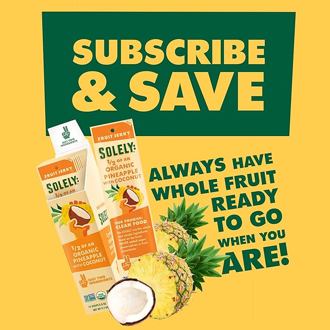 Organic Pineapple with Coconut Fruit Jerky (12 Pack)