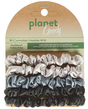 Satin Skinny Scrunchies Greys (5 CT)