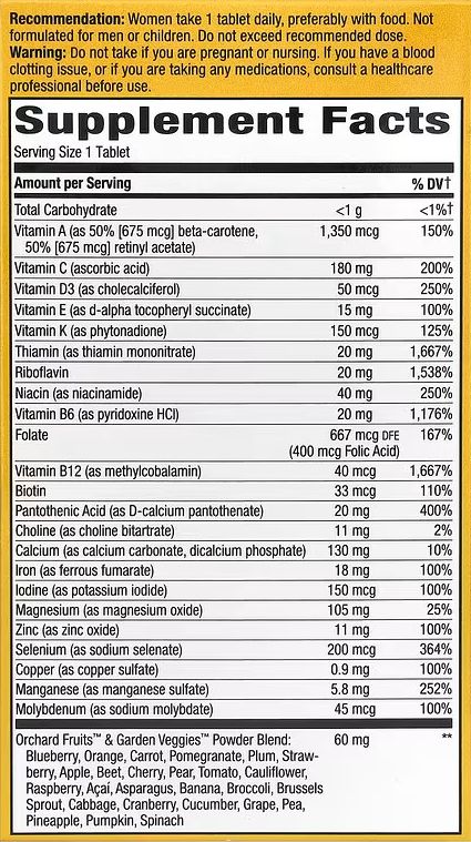 Alive! Women's Ultra Potency Complete Multivitamin, 60 Tablets