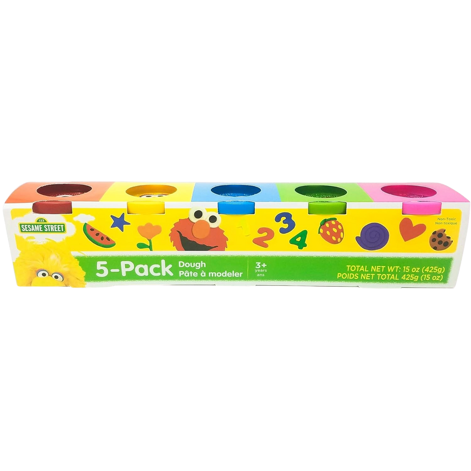 5 Pack of Sesame Street Play Dough Cans