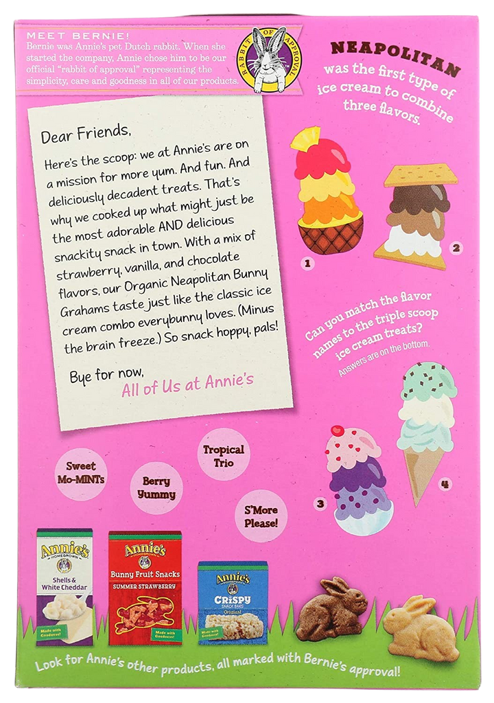 Annie's Homegrown Organic Neapolitan Bunny Graham Crackers – Martie