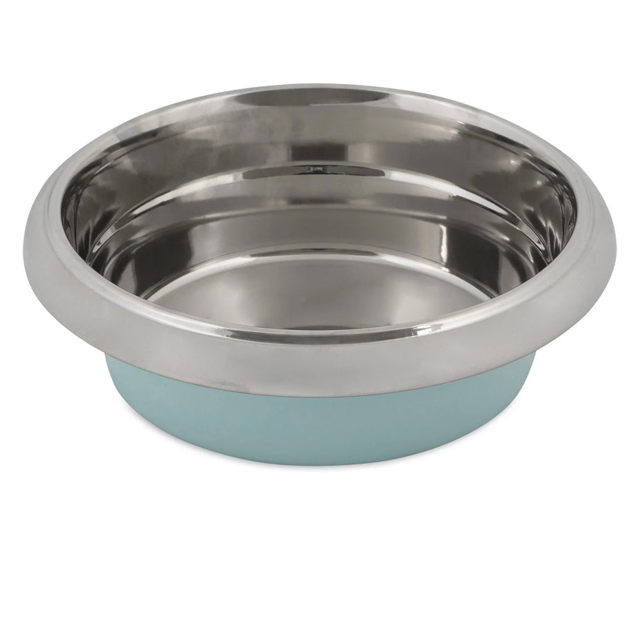 Easy Grip Stainless Steel Dog Bowl - Aqua