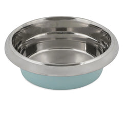 Easy Grip Stainless Steel Dog Bowl - Aqua