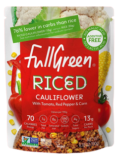 Riced Cauliflower with Tomato, Red Pepper & Corn