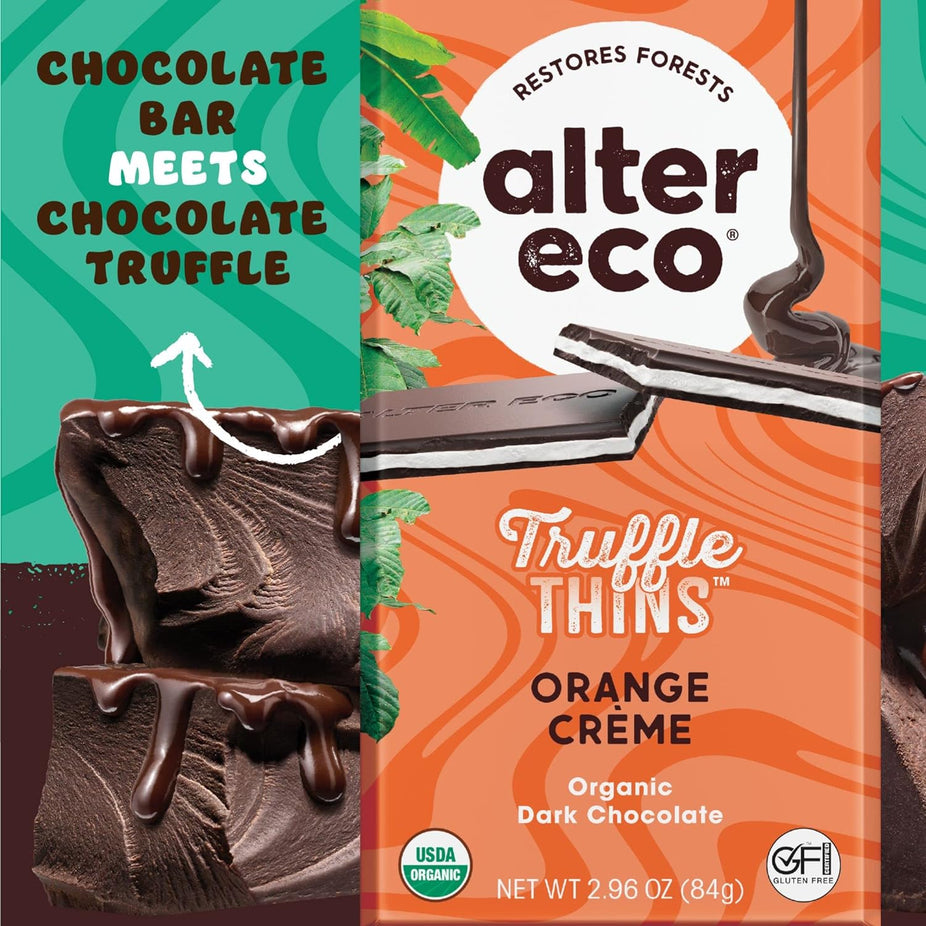 Organic Orange Creme Truffle Thins Chocolate Bar