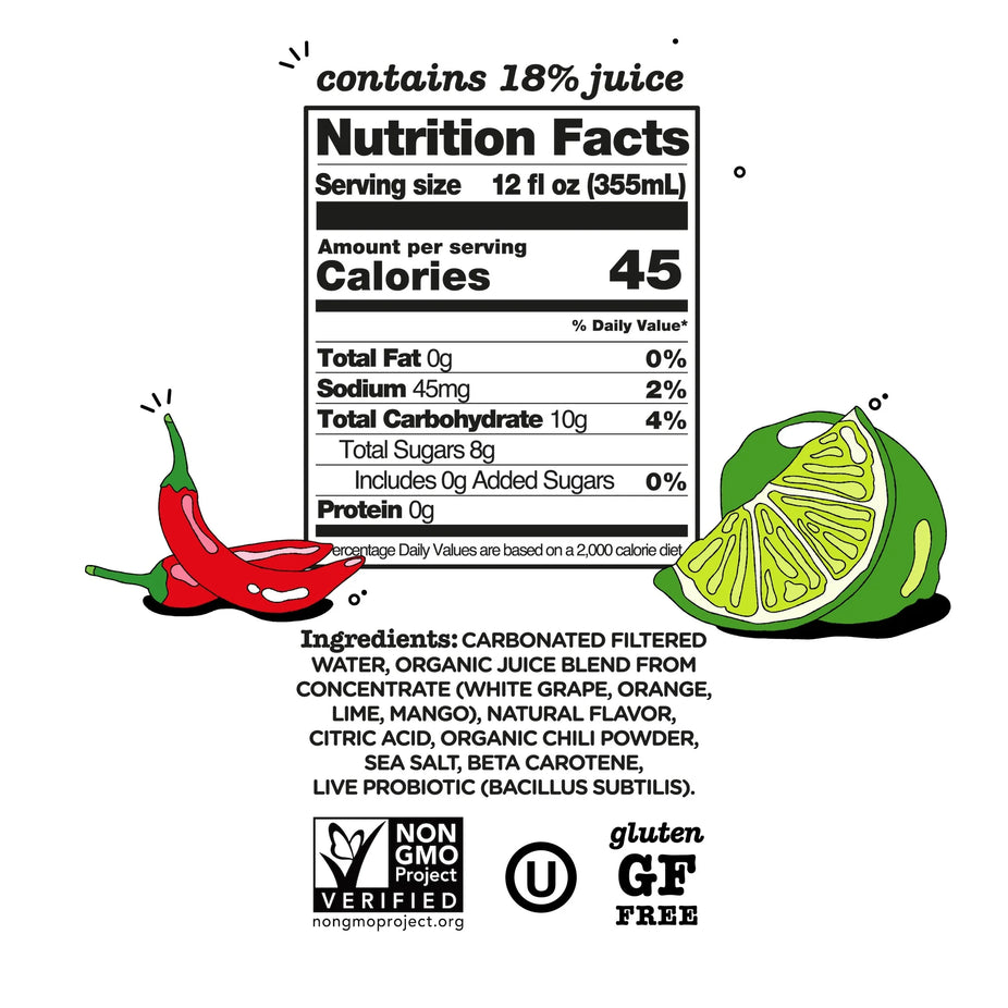 Orange Mango Lime Probiotic Soda (4 Pack)