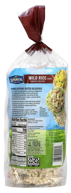 Organic Whole Grain Rice Cakes Wild Rice Pack - Lightly Salted