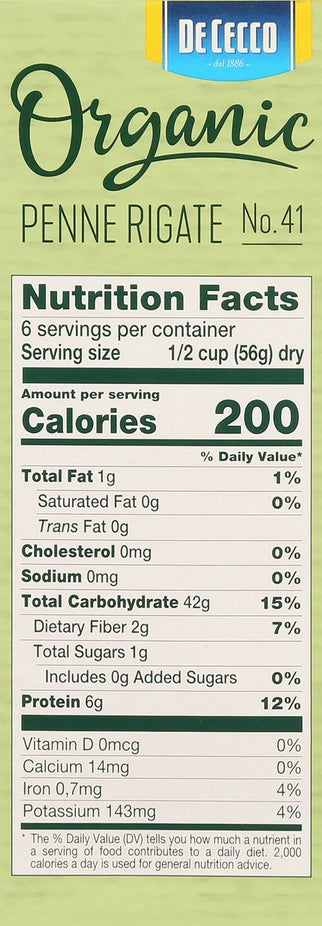 Organic Penne Rigate Pasta