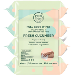 Fresh Cucumber Deodorizing & Restoring Full Body Wipes (4 Pack)