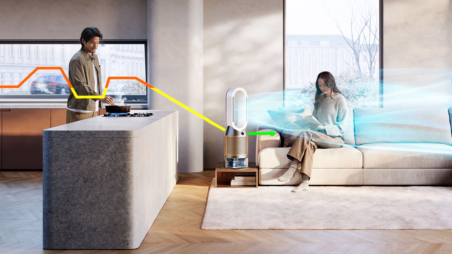 Purifier Humidify+Cool PH2 De-NOx Tower - White/Gold – Martie