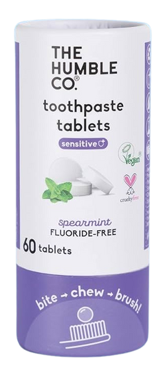 Spearmint Fluoride Free Sensitive Toothpaste Tablets