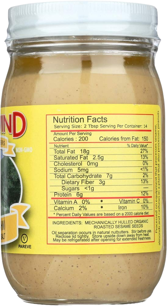 Organic Tahini - Roasted, No Salt