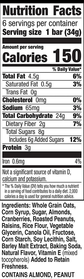 Fruit & Nut Trail Mix Granola Bar (12 CT)