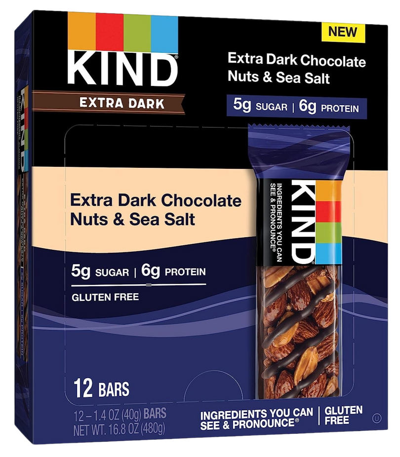 Extra Dark Chocolate Nuts & Sea Salt Bar (12 CT)